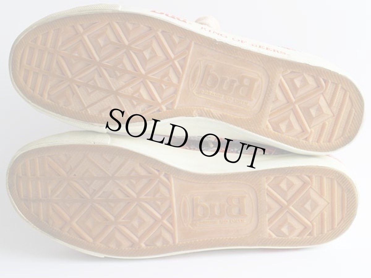 画像4: 80s Budweiserバドワイザー Bud KING OF BEERS 総柄 サイドテープ キャンバス スニーカー 8.5 (4)