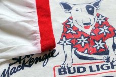 画像6: 80s USA製 BUD LIGHTバドライト Spuds MacKenzie 両面プリント リンガーTシャツ XL★Budweiserバドワイザー (6)