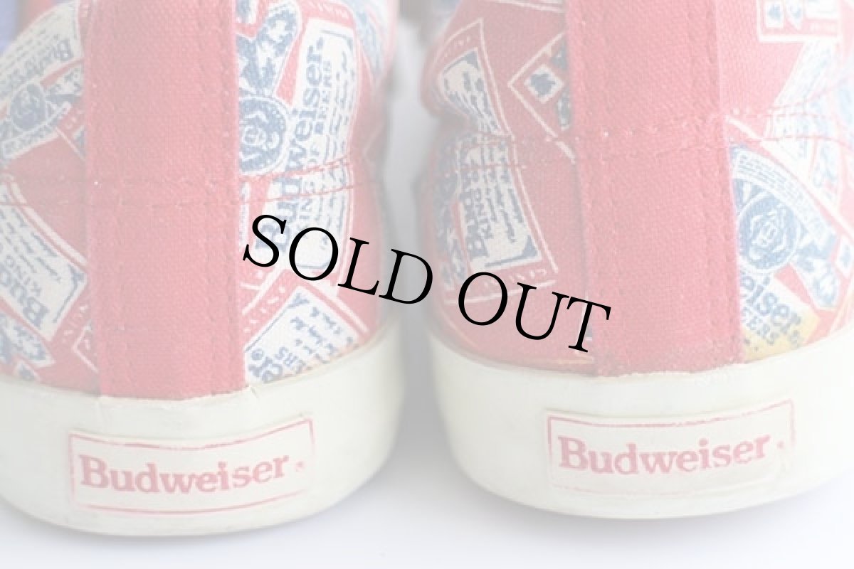 画像6: 80s Budweiserバドワイザー Bud KING OF BEERS 総柄 サイドテープ キャンバス スニーカー 8.5 (6)