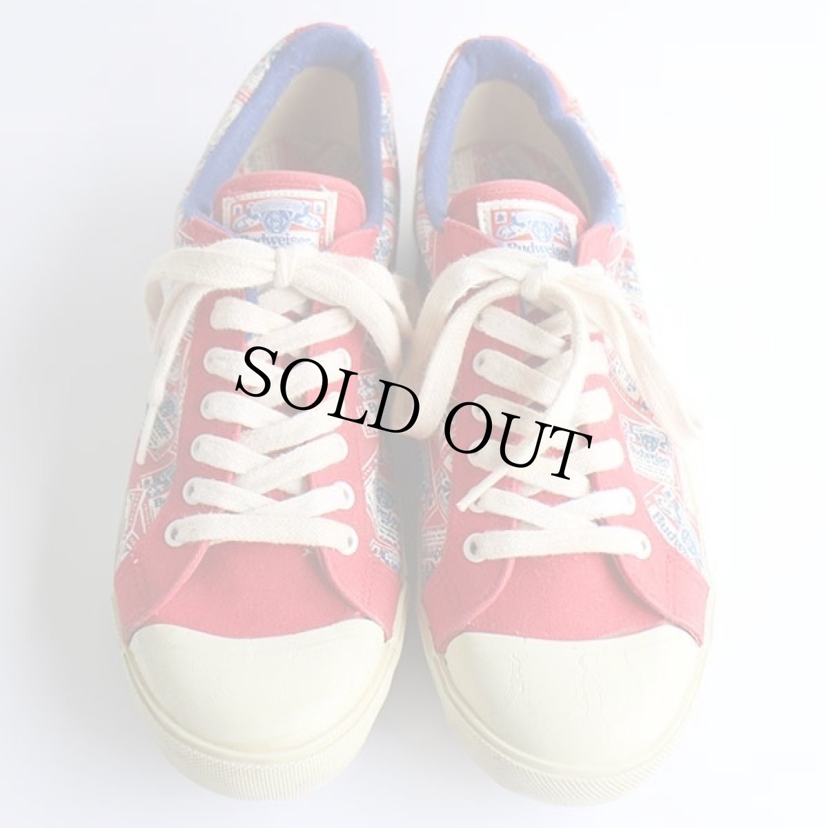 画像3: 80s Budweiserバドワイザー Bud KING OF BEERS 総柄 サイドテープ キャンバス スニーカー 8.5 (3)