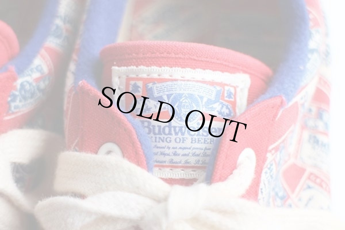 画像5: 80s Budweiserバドワイザー Bud KING OF BEERS 総柄 サイドテープ キャンバス スニーカー 8.5 (5)