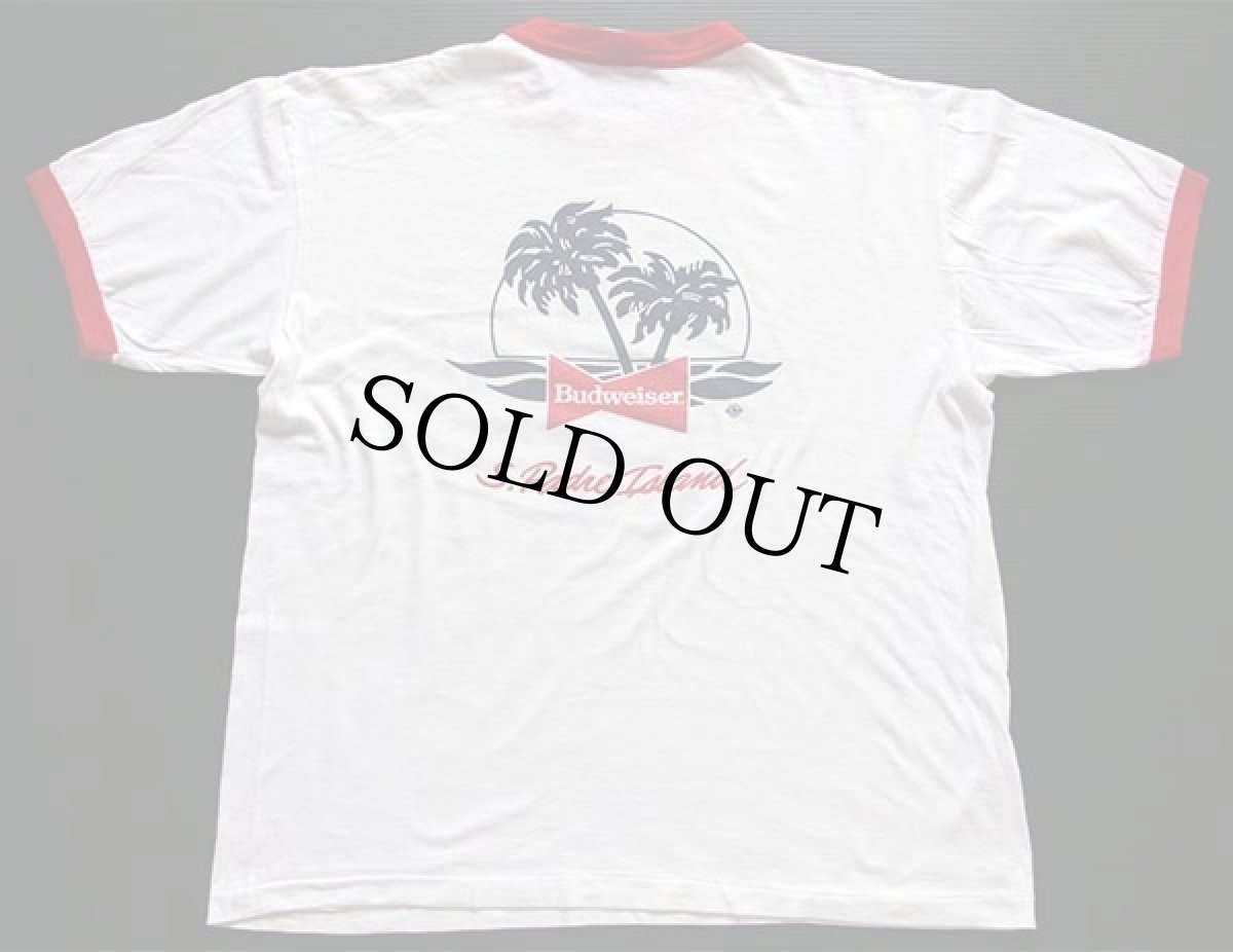 画像3: 80s USA製 BUD LIGHTバドライト Spuds MacKenzie 両面プリント リンガーTシャツ XL★Budweiserバドワイザー (3)
