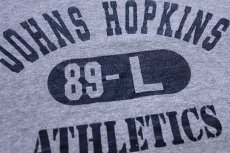 画像4: 80s USA製 Championチャンピオン JOHNS HOPKINS 89-L ATHLETICS 三段中抜き 88/12 Tシャツ 杢グレー L (4)
