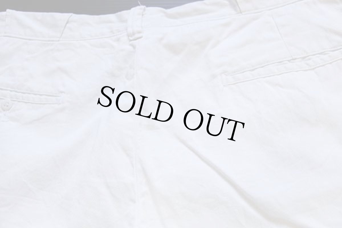 画像6: 60s UNKNOWN コットンツイル ワークパンツ 白 w37 (6)