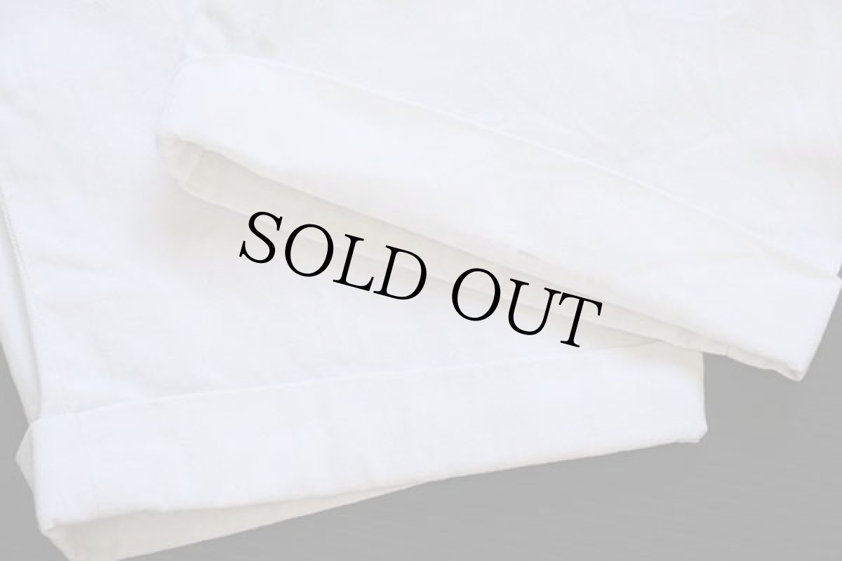 画像7: 60s UNKNOWN コットンツイル ワークパンツ 白 w37 (7)