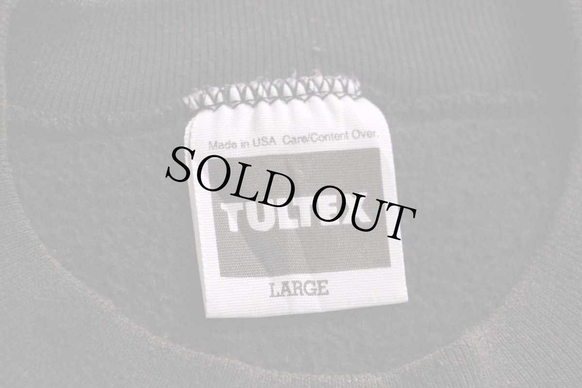 画像5: 90s USA製 TULTEX ウルフ アート スウェット 黒 L (5)