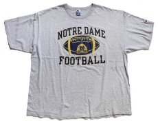 画像2: 90s USA製 Championチャンピオン NOTRE DAME FOOTBALL フットボール Tシャツ 杢グレー XXXL★特大 (2)