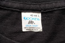 画像4: 80s USA製 JOCKEY 無地 コットン ポケットTシャツ 黒 L (4)