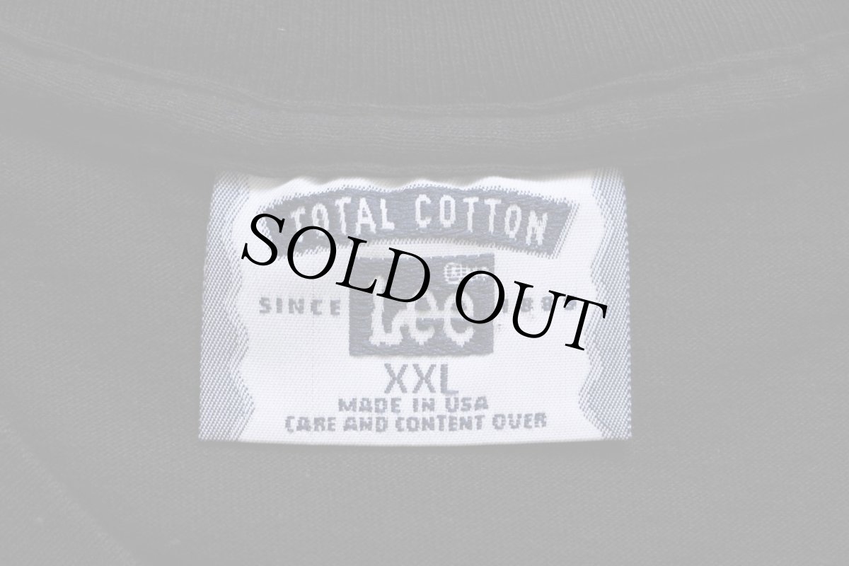 画像4: 90s USA製 Leeリー 無地 コットンTシャツ 黒 XXL★特大 (4)