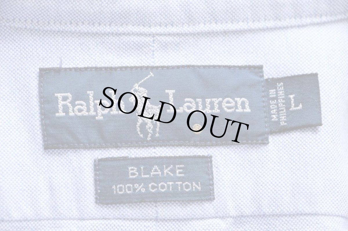 画像4: 90s ラルフローレン ワンポイント ボタンダウン 半袖 オックスフォード コットンシャツ サックス L (4)