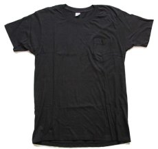 画像2: 80s USA製 JOCKEY 無地 コットン ポケットTシャツ 黒 L (2)