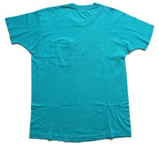 画像3: 90s USA製 FRUIT OF THE LOOM 無地 コットン ポケットTシャツ ターコイズ XL (3)