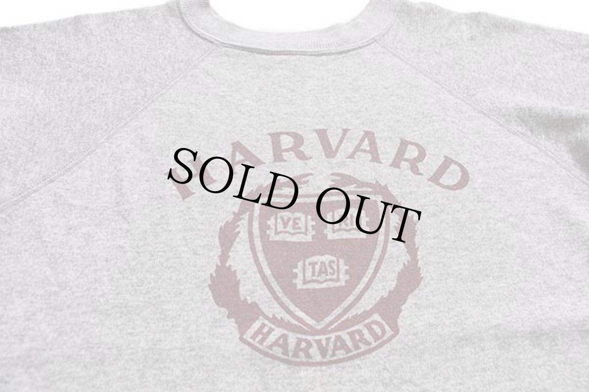 画像3: 80s USA製 Championチャンピオン HARVARD 染み込みプリント スウェット 杢グレー M (3)