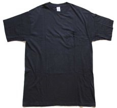 画像2: 90s USA製 JCPenney TOWNCRAFT 無地 コットン ポケットTシャツ 黒 2XL (2)