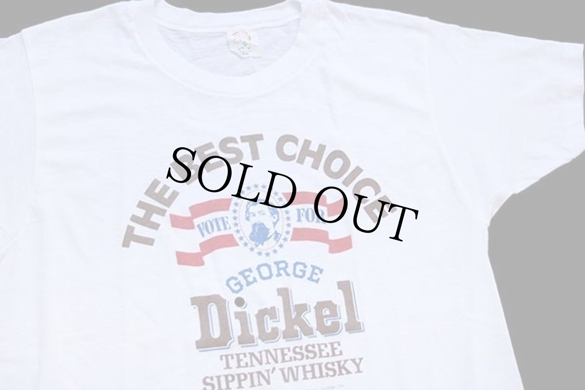 画像1: 80s USA製 GEORGE Dickel TENNESSEE SIPPIN' WHISKY Tシャツ 白 L (1)