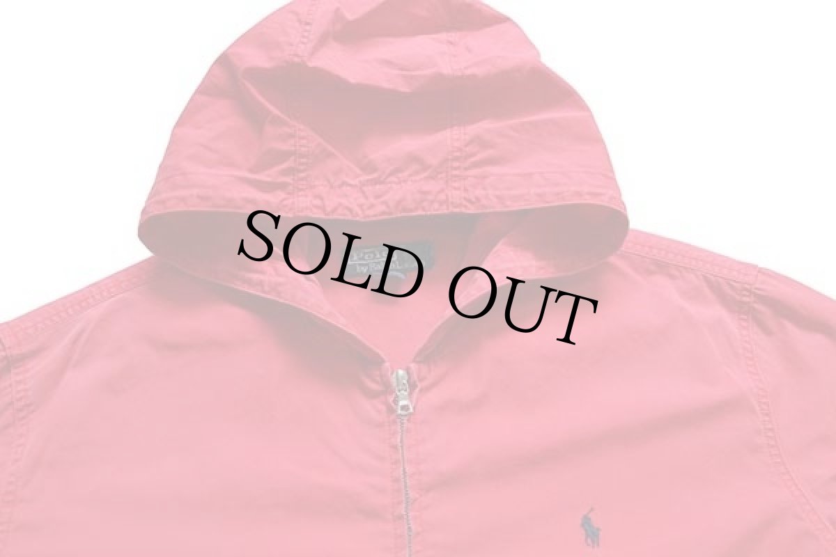 画像3: 90s ポロ ラルフローレン ワンポイント コットンパーカー 赤 L (3)