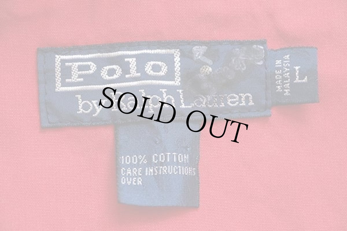 画像4: 90s ポロ ラルフローレン ワンポイント コットンパーカー 赤 L (4)