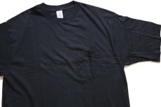 画像1: 90s USA製 JCPenney TOWNCRAFT 無地 コットン ポケットTシャツ 黒 2XL (1)