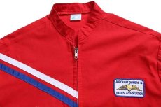 画像3: 70s FLIGHT APPAREL AOPA パッチ付き スタンドカラー ジャケット 赤 L (3)