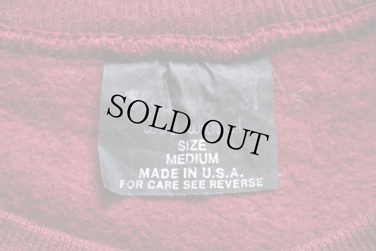 画像4: 80s USA製 adidasアディダス トレフォイル ロゴ スウェット バーガンディ M (4)