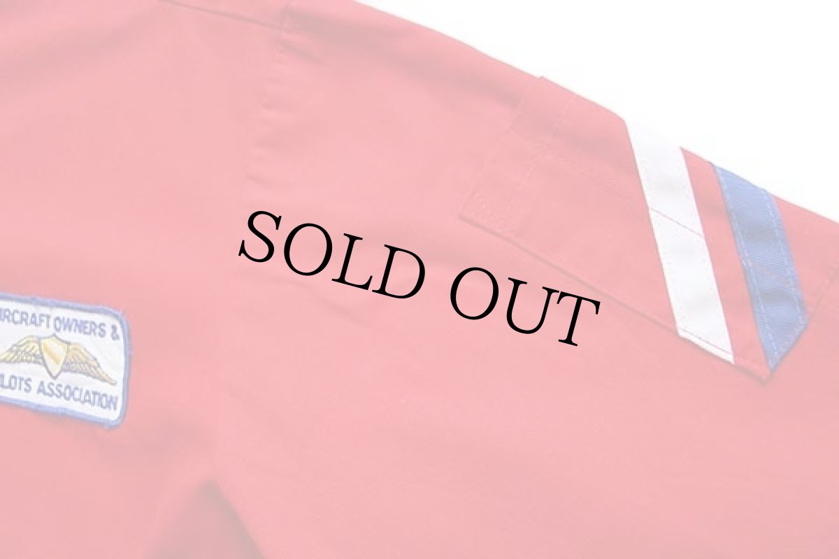 画像5: 70s FLIGHT APPAREL AOPA パッチ付き スタンドカラー ジャケット 赤 L (5)