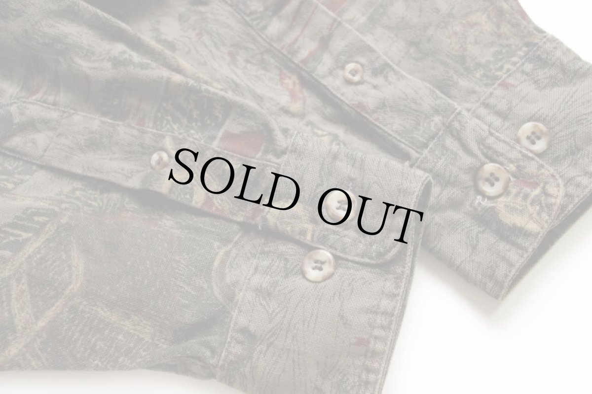 画像5: 90s EddieBauerエディーバウアー Elkhorn Canvas 総柄 コットン キャンバスシャツ L (5)