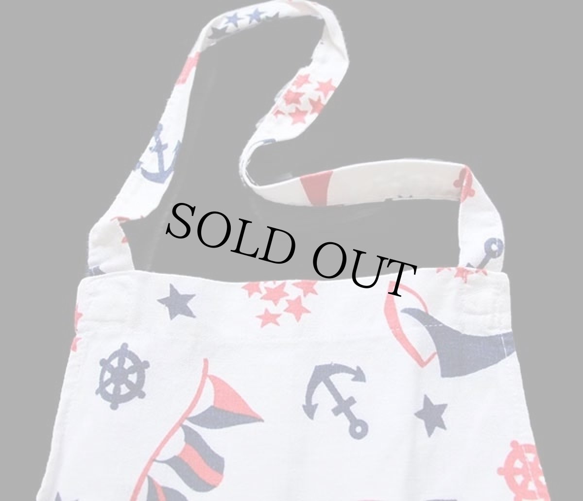 画像4: ビンテージ アンカーマーク×ヨット×スター×フラッグ 総柄 染み込みプリント キャンバス エプロン (4)