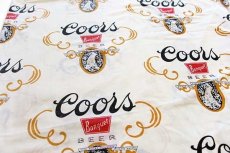 画像1: 70s SEARS Coors BEER ロゴ 染み込みプリント フィットシーツ (1)