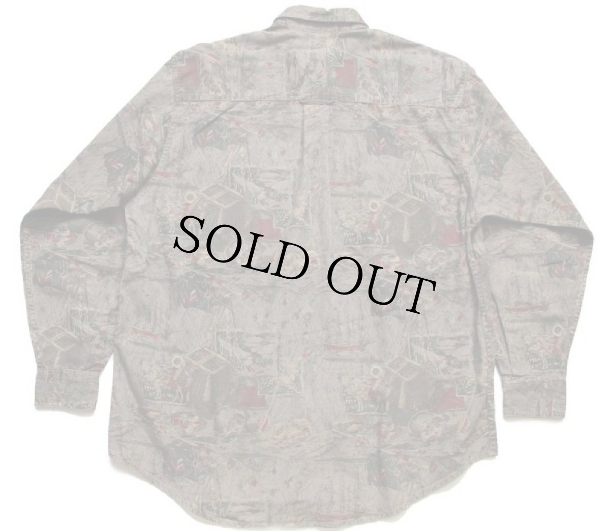 画像2: 90s EddieBauerエディーバウアー Elkhorn Canvas 総柄 コットン キャンバスシャツ L (2)