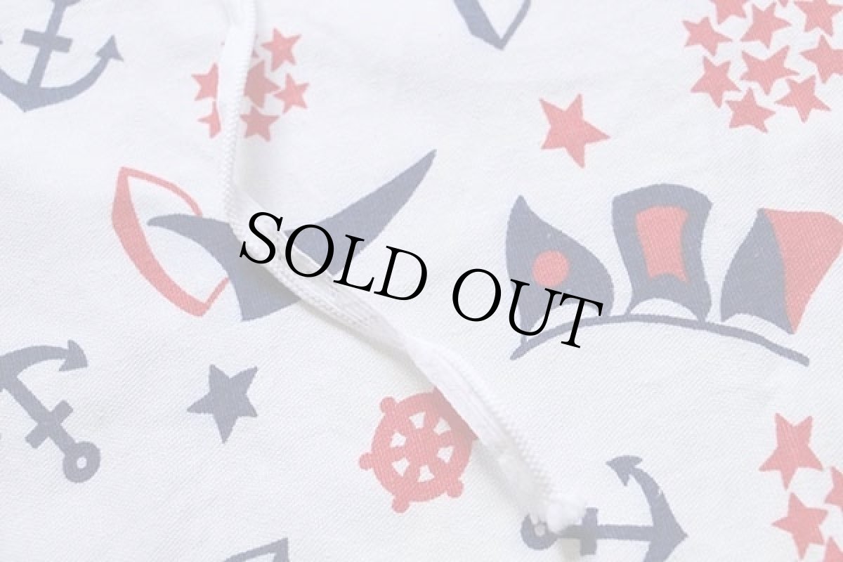 画像5: ビンテージ アンカーマーク×ヨット×スター×フラッグ 総柄 染み込みプリント キャンバス エプロン (5)