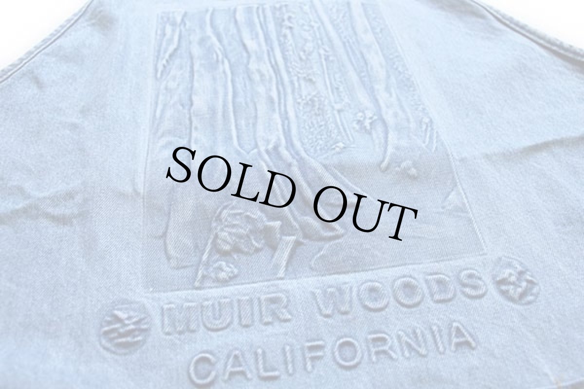 画像4: 90s USA製 MUIR WOODS CALIFORNIA エンボス加工 デニムエプロン (4)