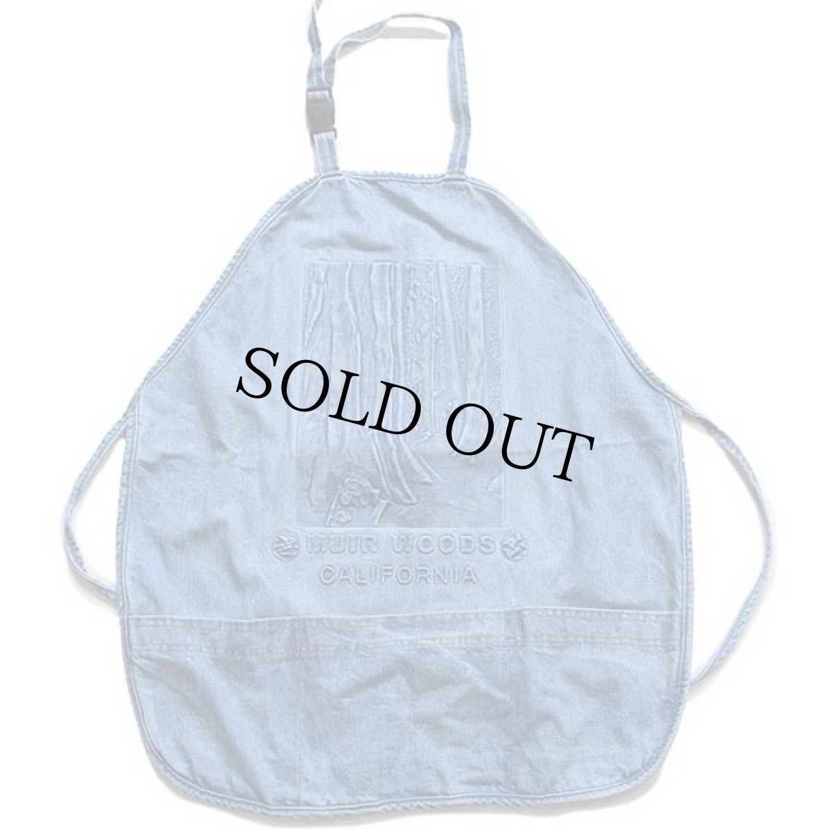 画像2: 90s USA製 MUIR WOODS CALIFORNIA エンボス加工 デニムエプロン (2)