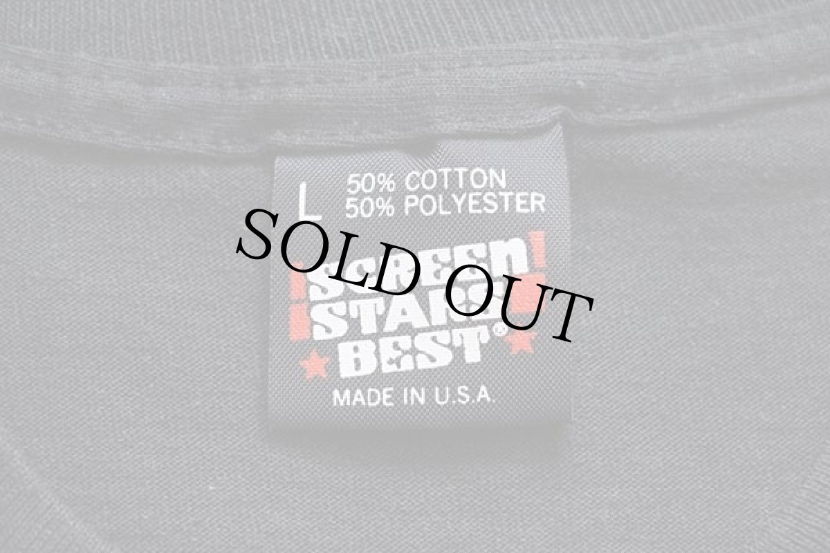 画像3: 90s USA製 ROACHローチ チャップリン ラメ入りアイロンプリント アート Tシャツ 黒 L (3)