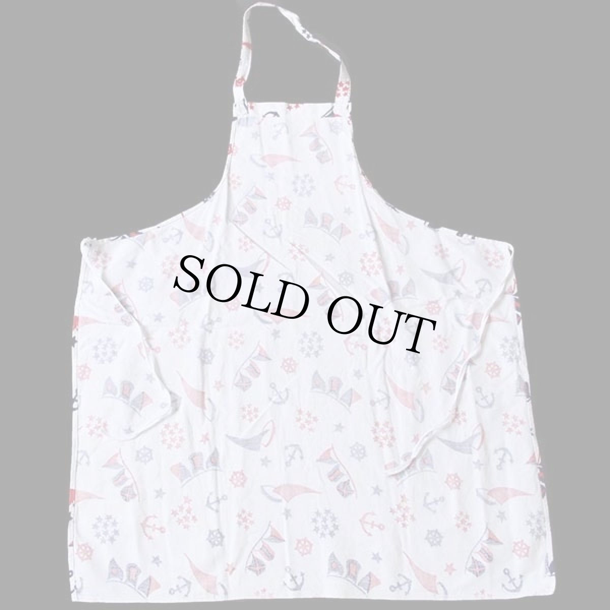 画像3: ビンテージ アンカーマーク×ヨット×スター×フラッグ 総柄 染み込みプリント キャンバス エプロン (3)