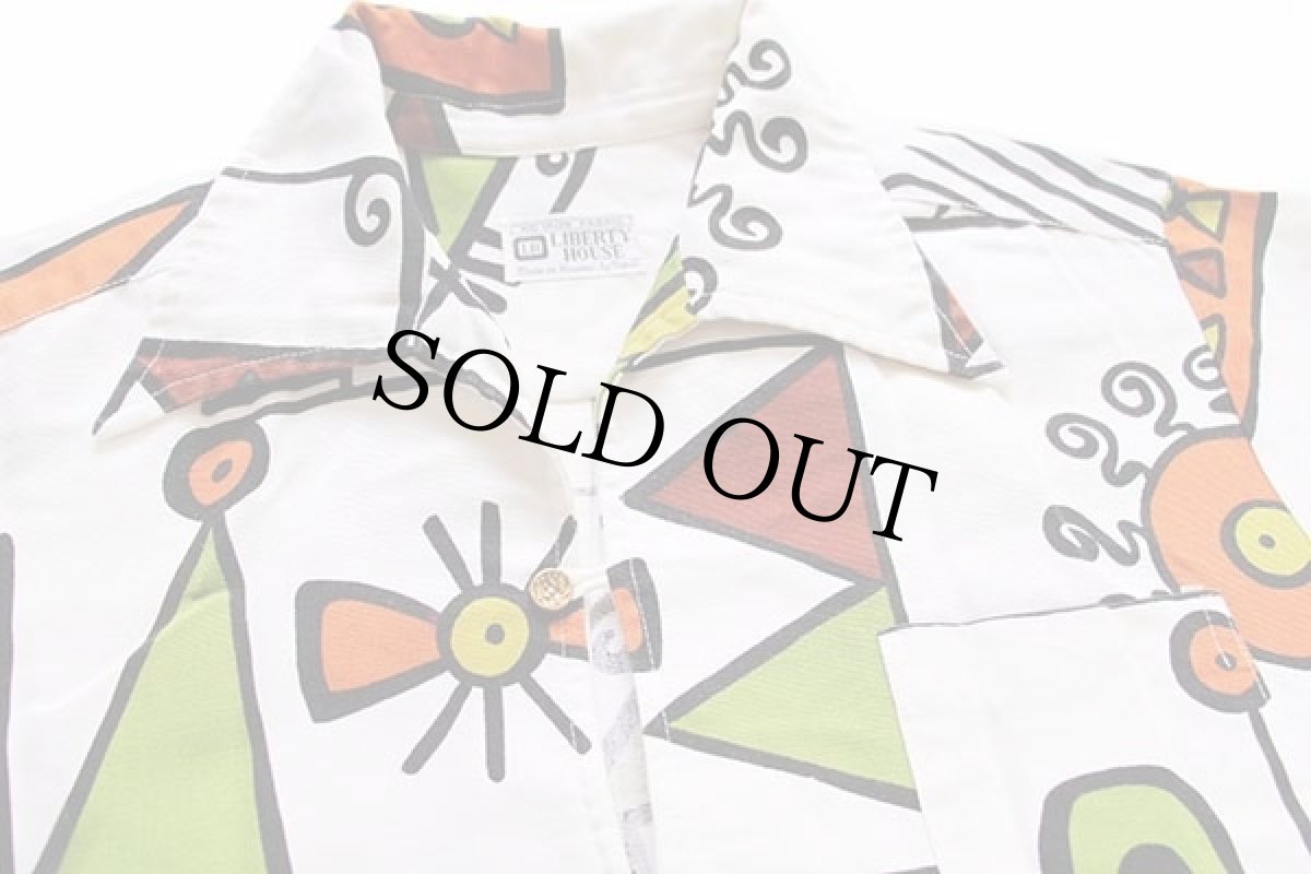 画像3: 70s ハワイ製 LIBERTY HOUSE アート プルオーバー 半袖 コットンシャツ (3)