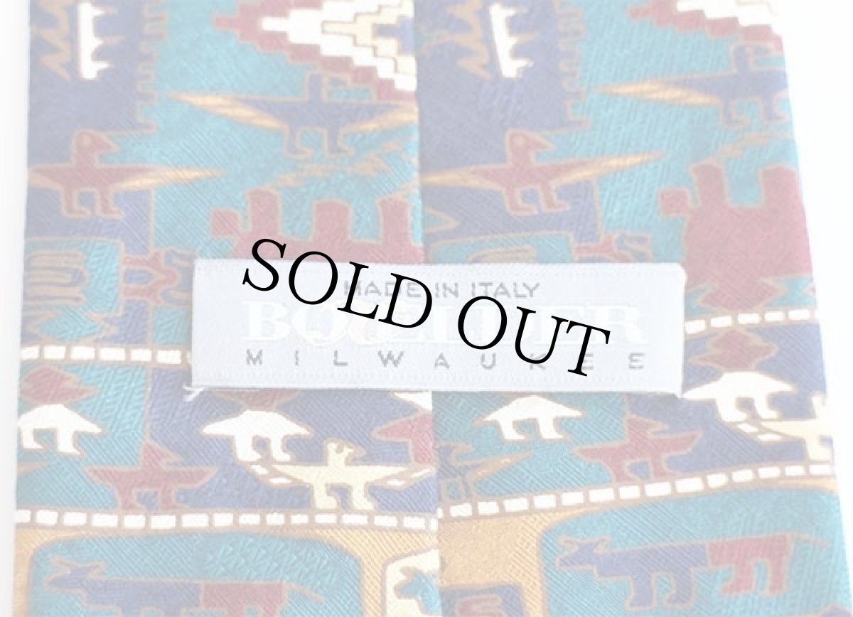 画像3: イタリア製 BOXELDER Navajo trading blankets ネイティブ柄 総柄 シルク ネクタイ★17 (3)