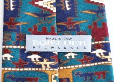 画像3: イタリア製 BOXELDER Navajo trading blankets ネイティブ柄 総柄 シルク ネクタイ★17 (3)