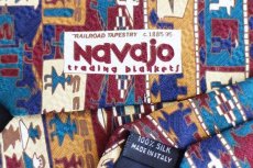 画像4: イタリア製 BOXELDER Navajo trading blankets ネイティブ柄 総柄 シルク ネクタイ★17 (4)