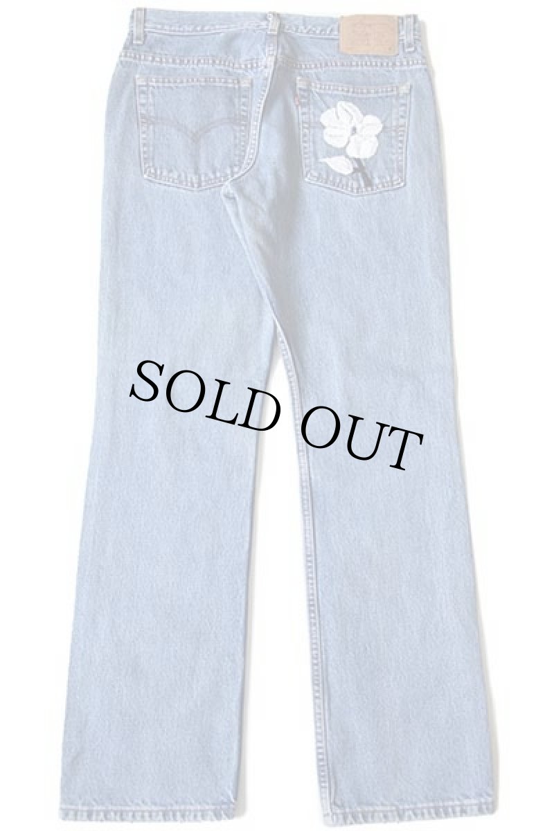 画像3: 00s メキシコ製 Levi'sリーバイス 505 花柄 刺繍 デニムパンツ 11 JR.M (3)