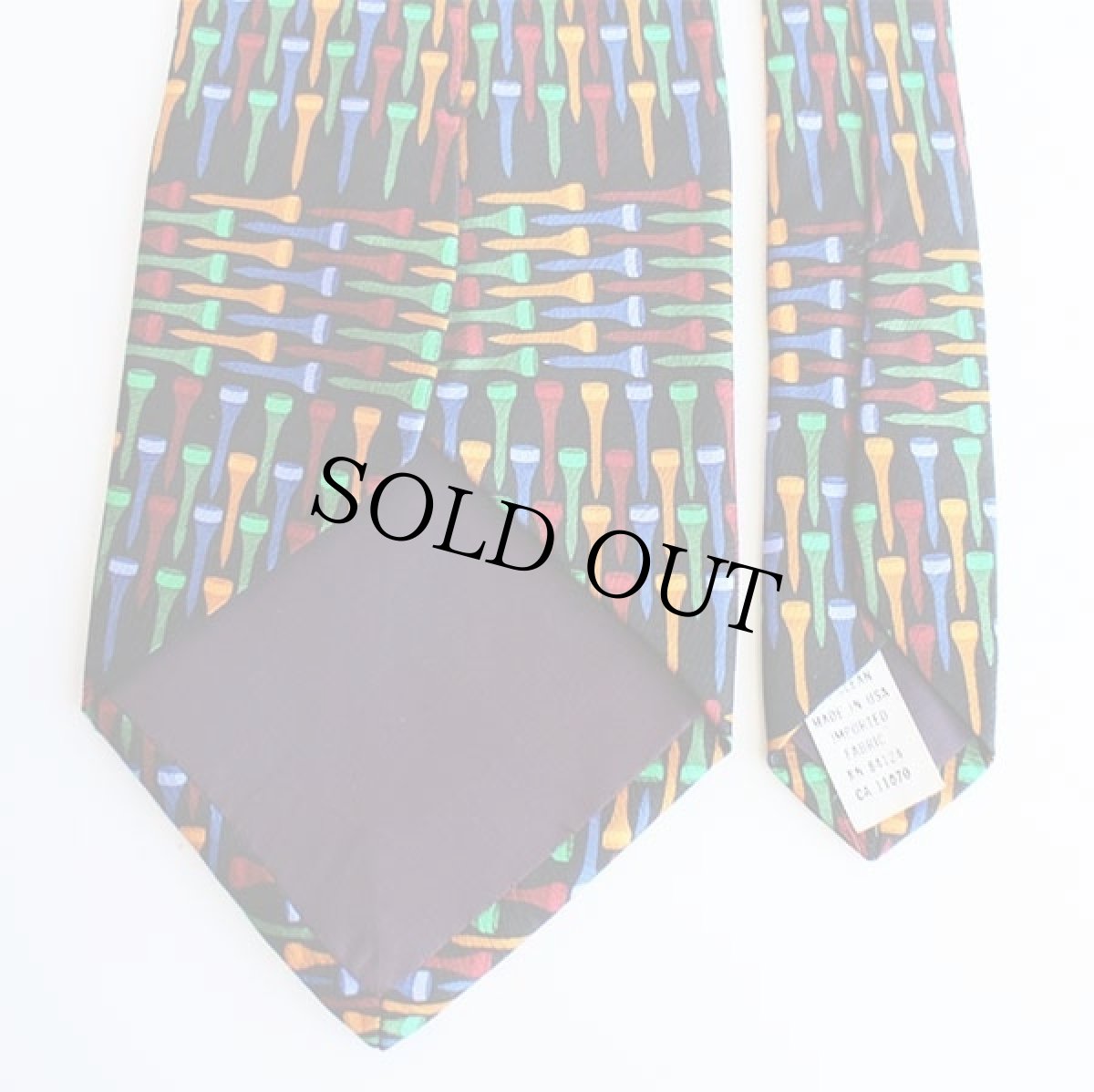 画像5: 90s USA製 RM STYLE GOLF TEE REPEAT ゴルフピン 総柄 シルク ネクタイ (5)