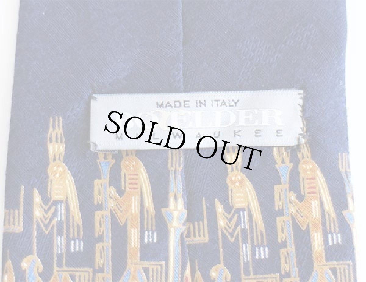 画像3: イタリア製 BOXELDER Navajo trading blankets ネイティブ柄 シルク ネクタイ 紺★16 (3)