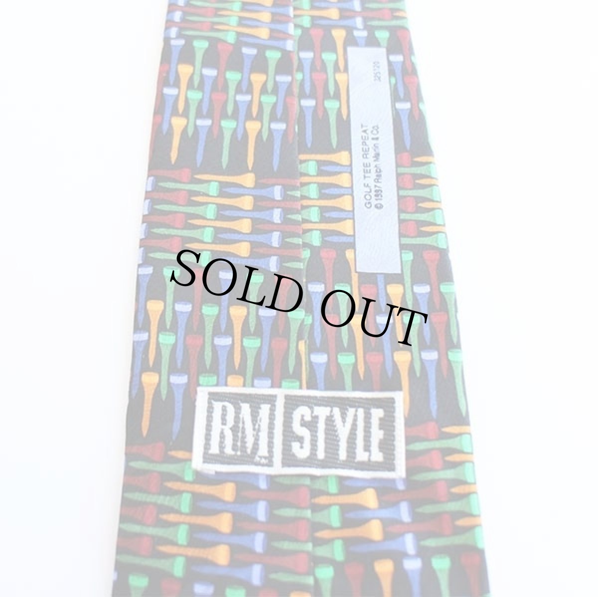 画像4: 90s USA製 RM STYLE GOLF TEE REPEAT ゴルフピン 総柄 シルク ネクタイ (4)