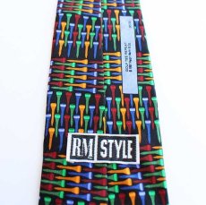画像4: 90s USA製 RM STYLE GOLF TEE REPEAT ゴルフピン 総柄 シルク ネクタイ (4)
