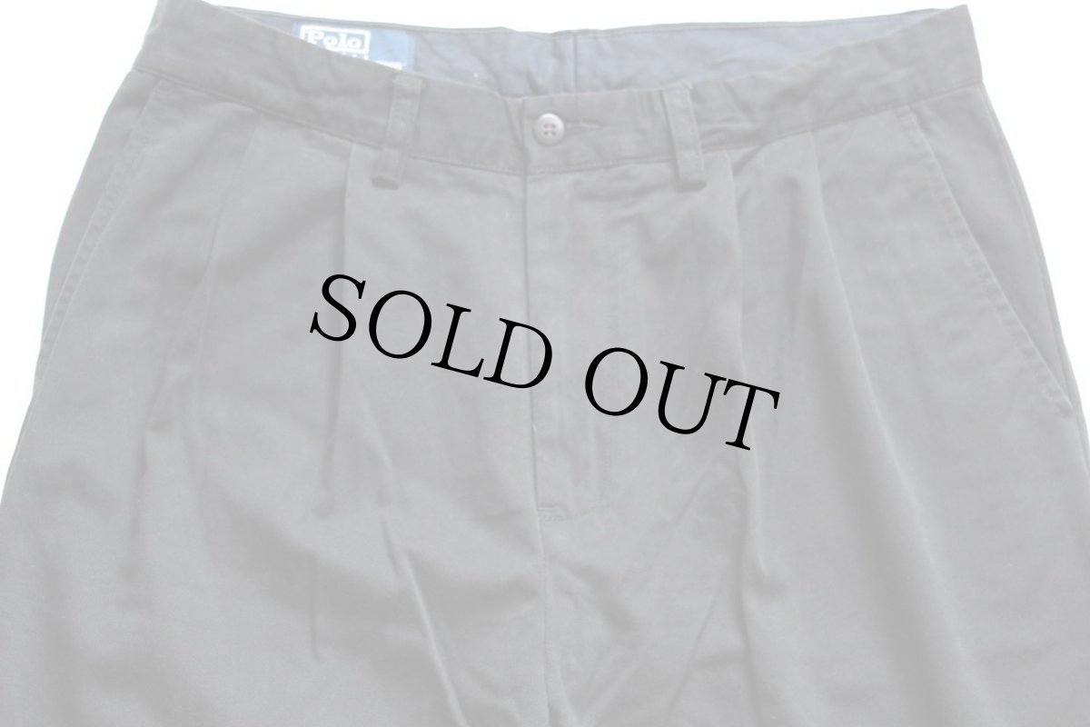 画像4: 00s ポロ ラルフローレン PROSPECT PANT ツータック コットン チノパン 黒 w32★42 (4)