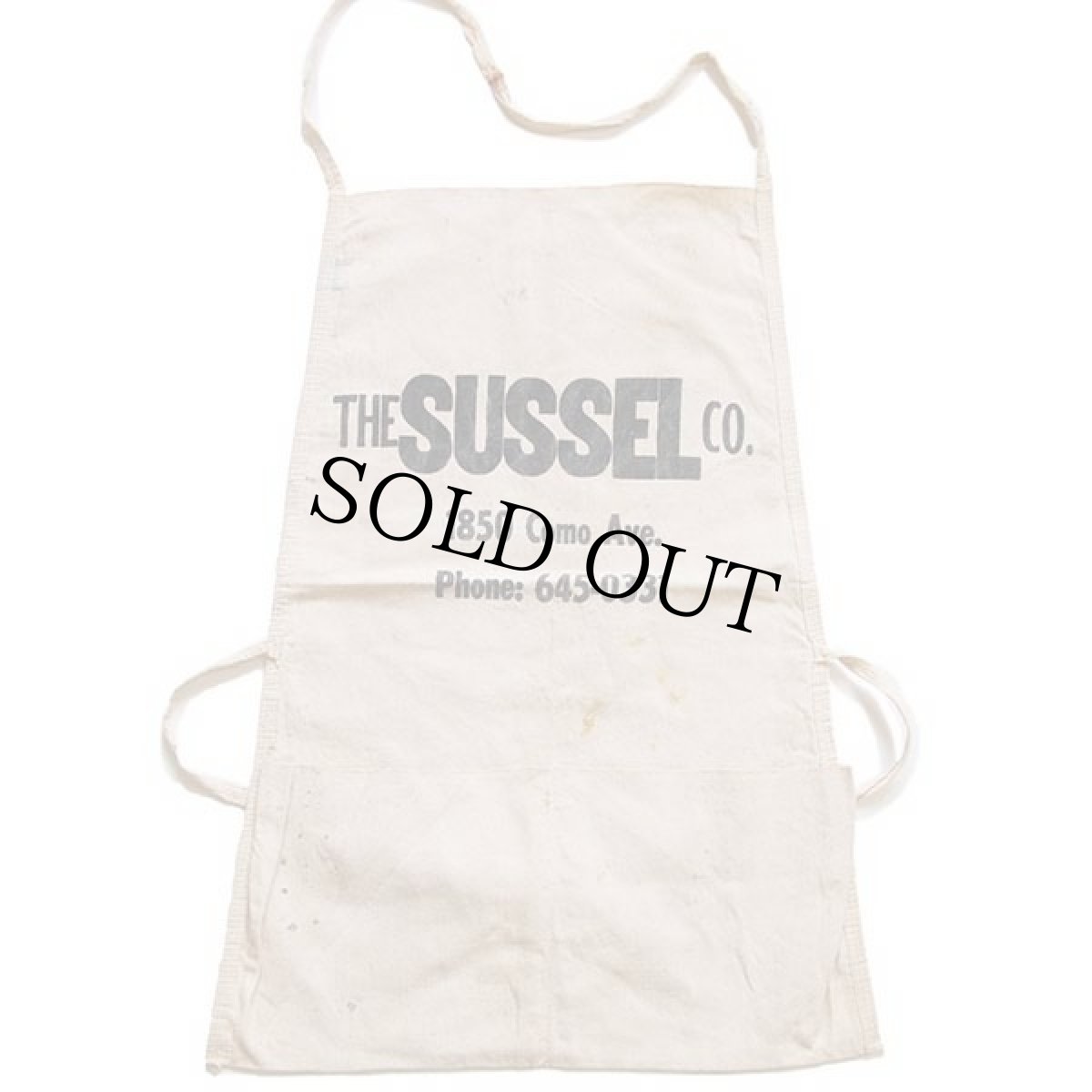 画像2: ビンテージ THE SUSSEL CO. キャンバス ワークエプロン 生成り (2)