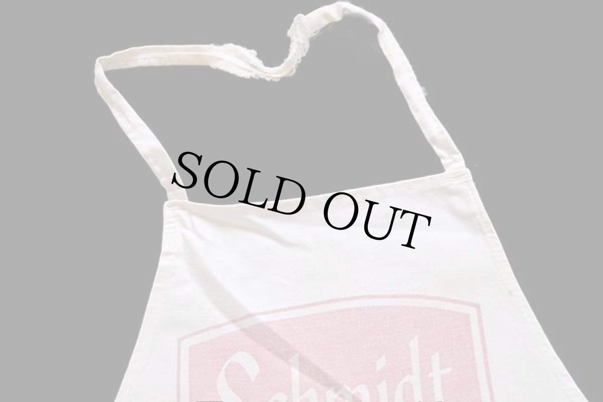 画像4: ビンテージ Schmidt BEER キャンバス ワークエプロン 白 (4)