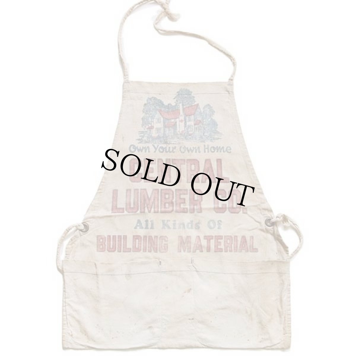 画像2: ビンテージ CENTRAL LUMBER CO. キャンバス ワークエプロン 生成り (2)