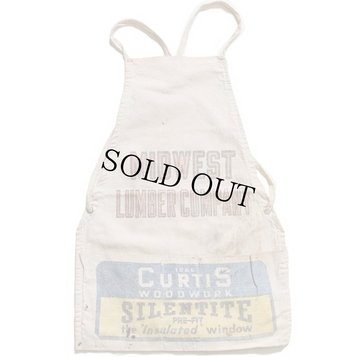 画像2: ビンテージ MIDWEST LUMBER キャンバス ワークエプロン 生成り (2)