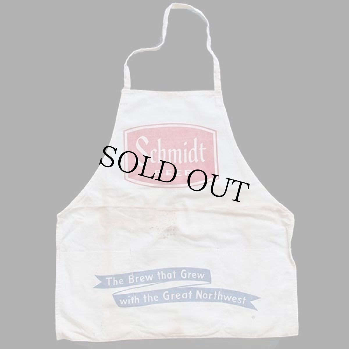 画像2: ビンテージ Schmidt BEER キャンバス ワークエプロン 白 (2)