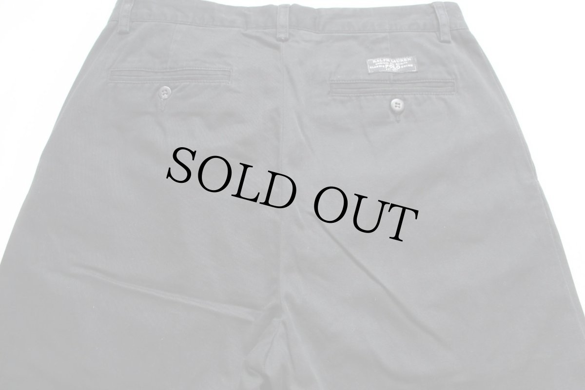 画像5: 00s ポロ ラルフローレン PROSPECT PANT ツータック コットン チノパン 黒 w32★42 (5)